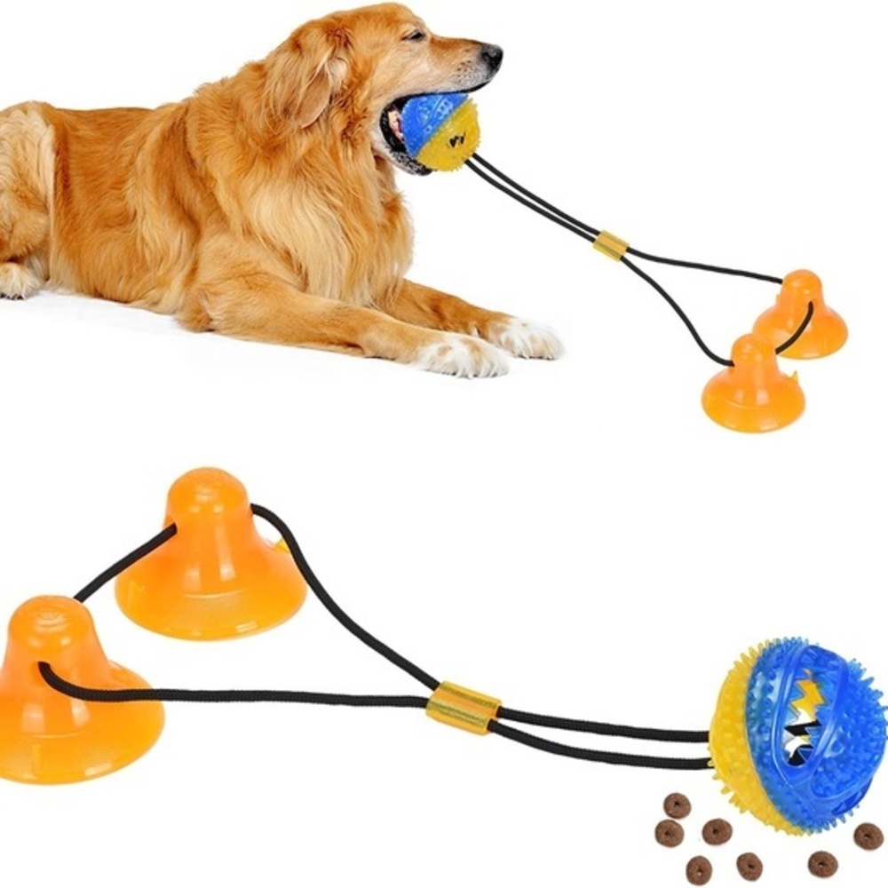 🆕 DOG CHEW TOY, NEW PET ROPE TOYS WITH SUCTION CUP FOR HOURS OF FUN.